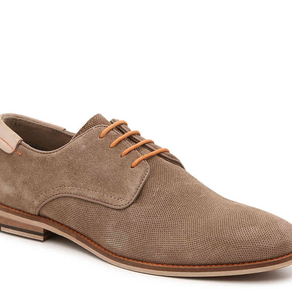 MODERN FICTION – Perforated Suede Plain Toe Derby